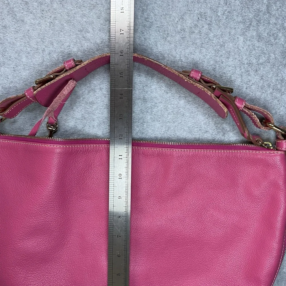 Dooney & Bourke Y2K Pink Leather Expandable Hobo Shoulder Bag Purse Crescent